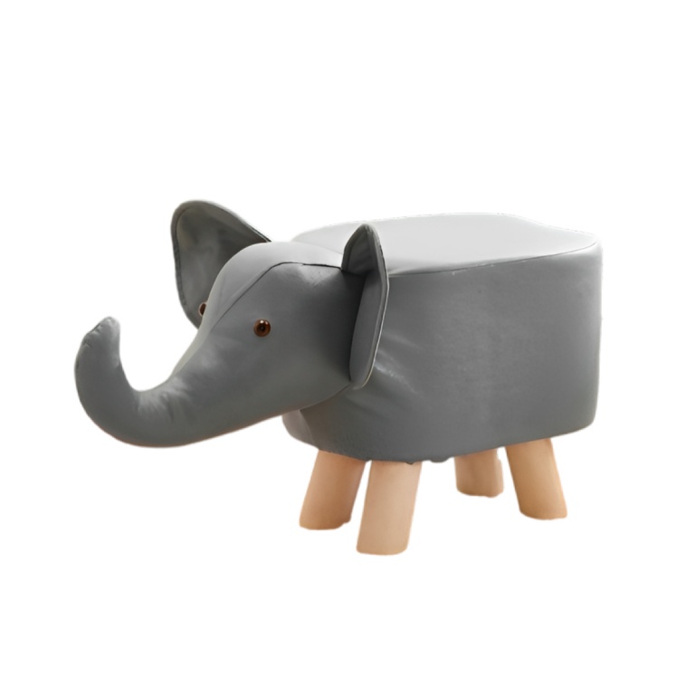 BANQUETA INFANTIL ELEFANTE CON PIES DE MADERA