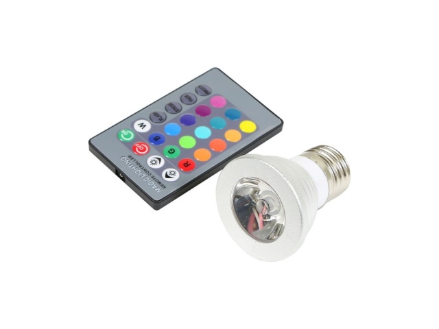 LMPARA DE COLORES LED CON CONTROL REMOTO